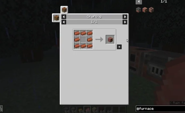 Крафт на блок из мода Brick Furnace