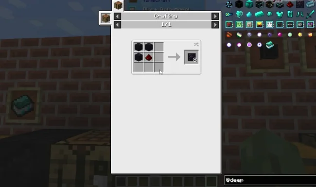 Крафт на предмет из мода Deep Mob Learning
