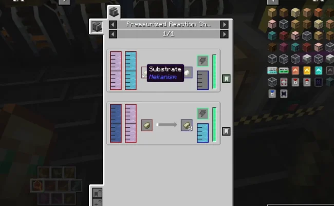 Меню механизма из мода Mekanism Lasers