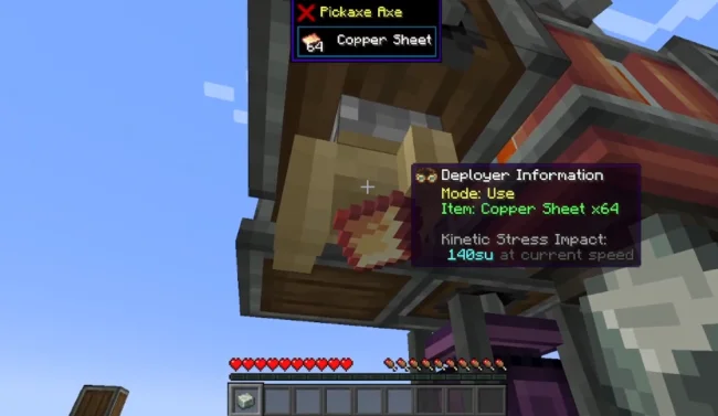 Процесс постройки механизма с модом Create Optical