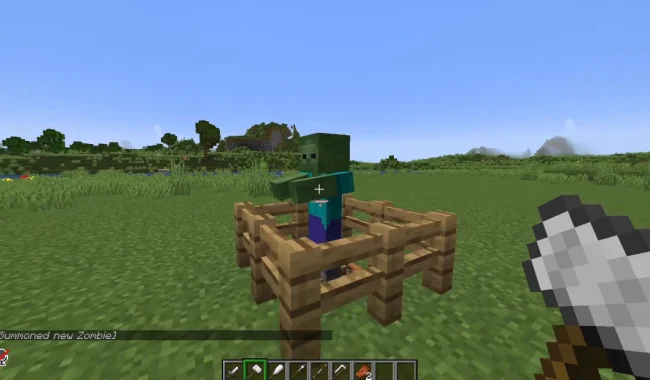 Процесс боя против зомби новым молотом из мода Basic Weapons