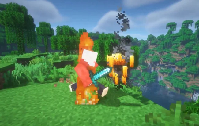 Процесс боя против моба с модом Danger Close