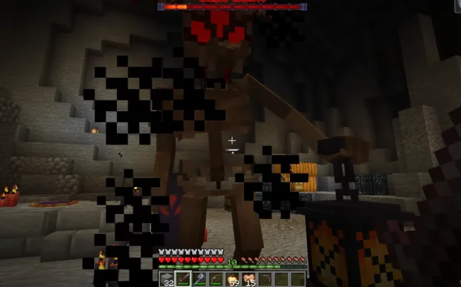 Процесс боя против босса из мода Formidulus