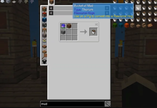 Крафт на предмет из мода Resource Hogs