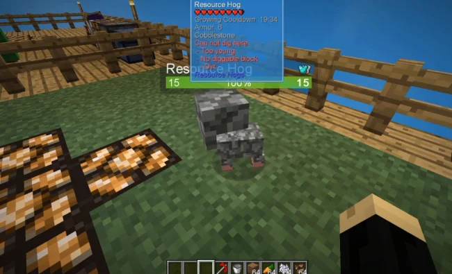 Каменная свинья из мода Resource Hogs