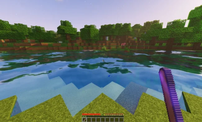 Процесс рыбалки с модом Book Fishing