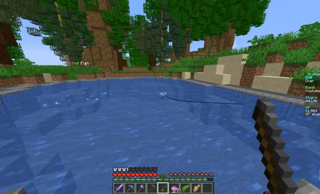 Процесс рыбалки с модом Iron Fishing Rods