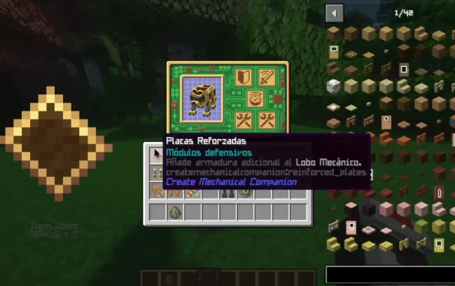 Меню нового моба из мода Create Mechanical Companion