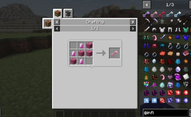 Крафт на предмет из мода Infinite Abyss