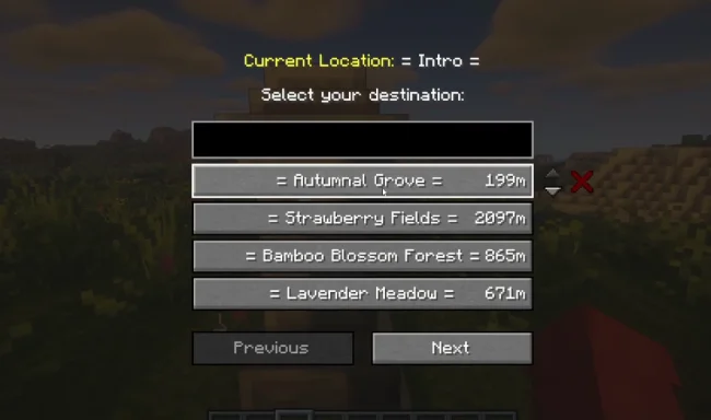 Возможность выбора биома из мода Mystics Biomes