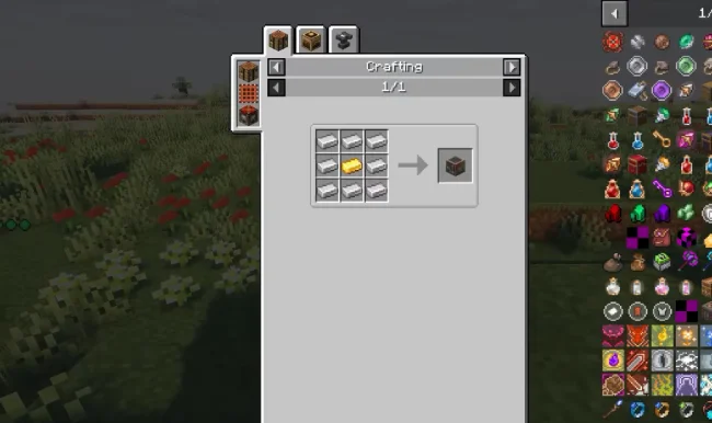 Крафт на блок из мода Mine and Slash