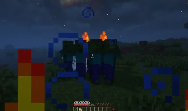 Процесс боя против зомби без новых эффектов из мода Warrior Rage