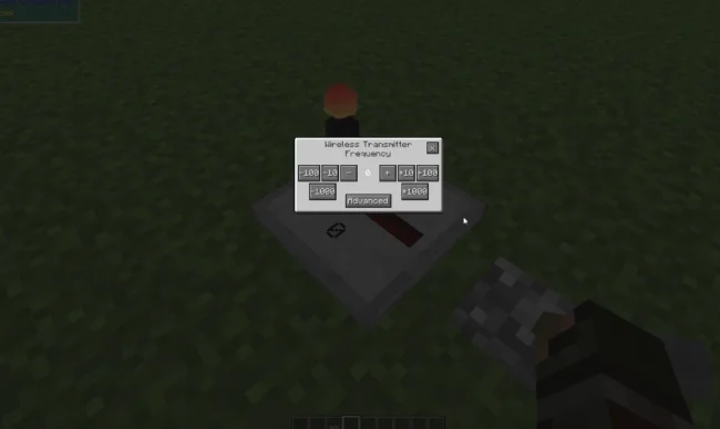 Меню механизма из мода Wireless Redstone CBE