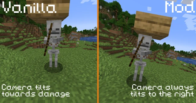 Мод на геймплей для Майнкрафт 1.19.3 / 1.18.2 (Damage Tilt)