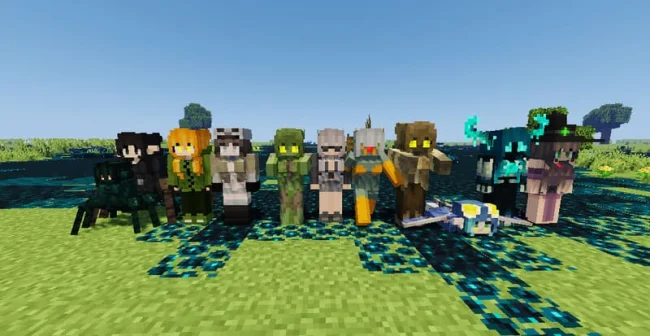 Мод на мобов для Майнкрафт 1.21.1 / 1.20.1 (Player Mobs)