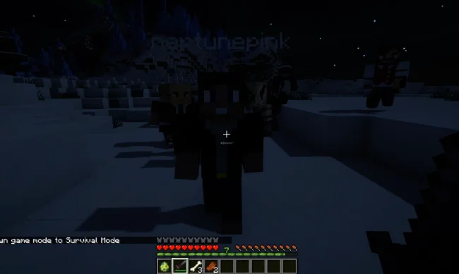 Процесс боя против мобов из мода Player Mobs