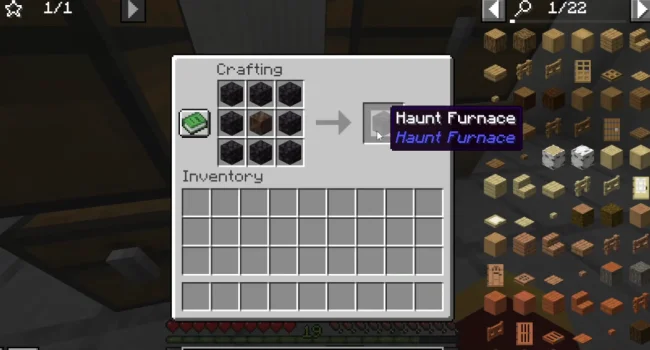 Крафт на блок из мода Haunt Furnace