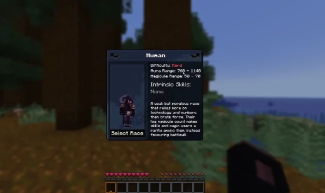 Меню персонажа из мода Tensura Reincarnated