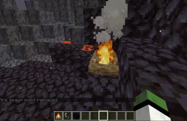 Костер из мода Campfire Spawn and Tweaks в Нижнем мире