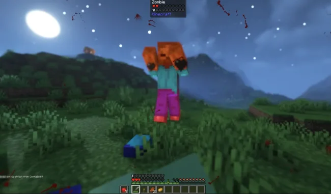 Процесс боя против зомби новым мечом из мода DarkStarter