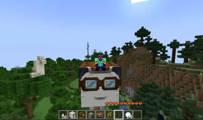 Процесс быстрого полета на гасте из мода Happy Ghasts Boost