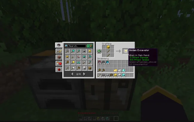 Крафт на землекоп из мода Only Hammers And Excavators