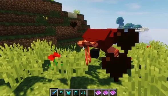 Процесс боя с новым зачарованным мечом из мода So Many Enchantments