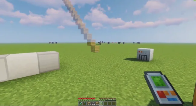 Процесс работы нового гаджета из мода Building Gadgets