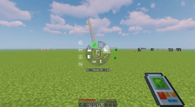 Меню нового гаджета из мода Building Gadgets