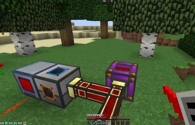 Небольшой механизм из мода RFTools