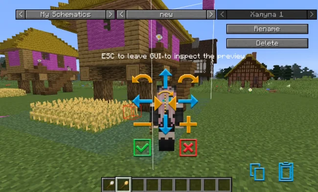 Меню постройки из мода Structurize