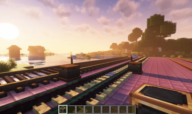 Рельсовая дорога из мода Create Steam n Rails