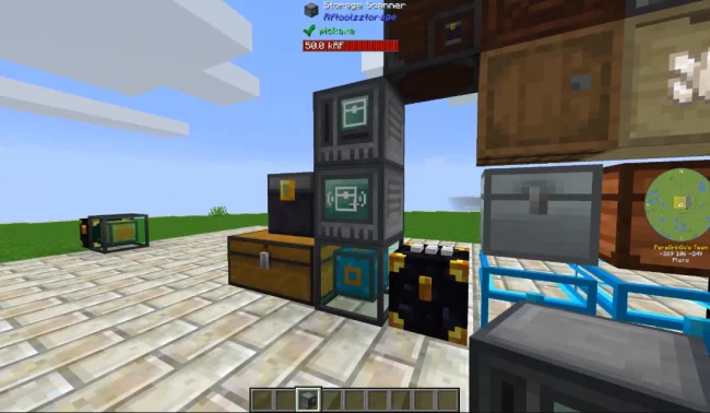 Небольшой механизм из мода RFTools Storage