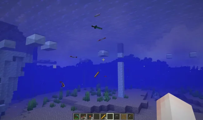 Новое поведение скинутых предметов под водой из мода ItemPhysic Fullс