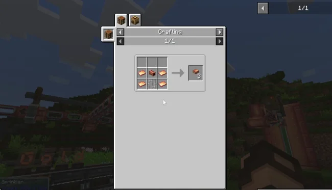 Крафт на блок из мода Create Slice and Dice