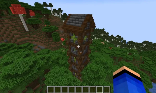 Новая башня в лесном биоме из мода Structory Towers