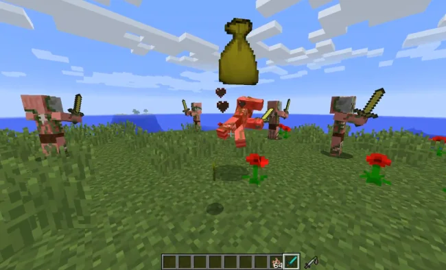 Процесс добычи мешочков из мода LootBags