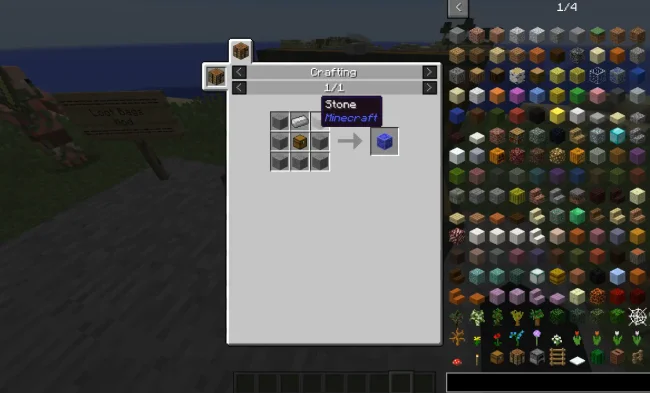 Крафт на блок из мода LootBags