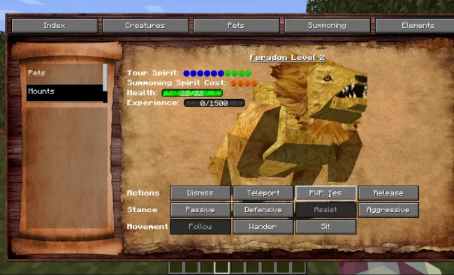 Информация о мобе из мода Lycanites Mobs