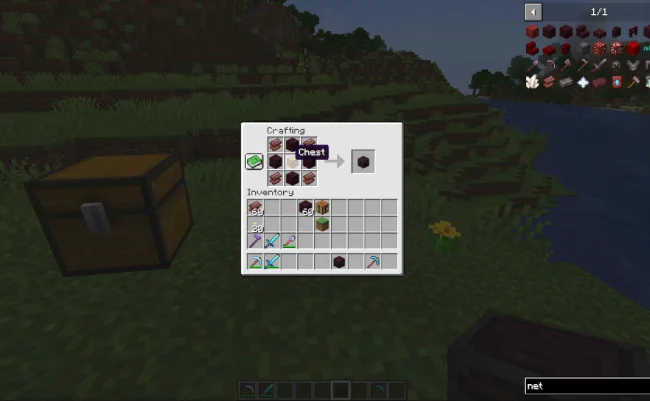 Крафт на сундук из мода Nether Chested