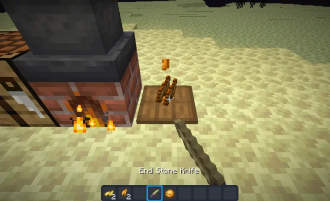 Возможность нарезки еды кинжалом из мода Ends Delight