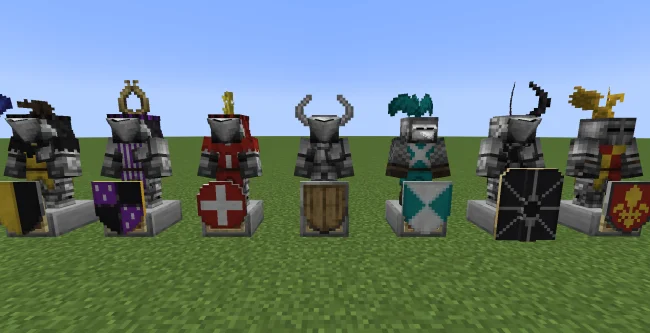 Мод на оружия для Майнкрафт 1.21.1 / 1.20.2 (Epic Knights Shields, Armor and Weapons)
