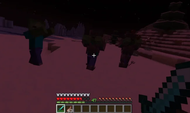 Процесс боя во время кровавой луны из мода Majruszs Progressive Difficulty