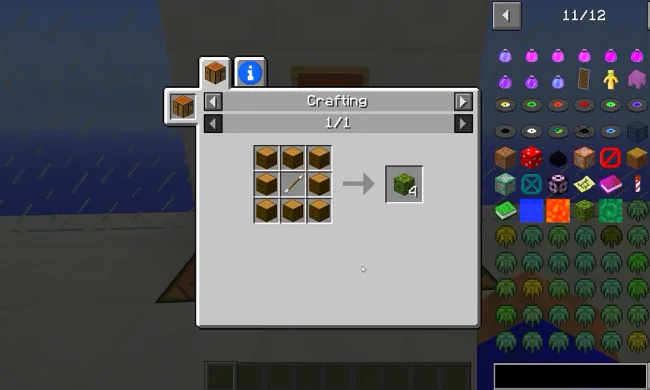 Крафт на блок из мода Hunting Dimension