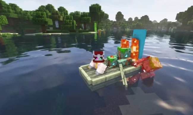 Поездка на лодке с мобами из мода Boatload