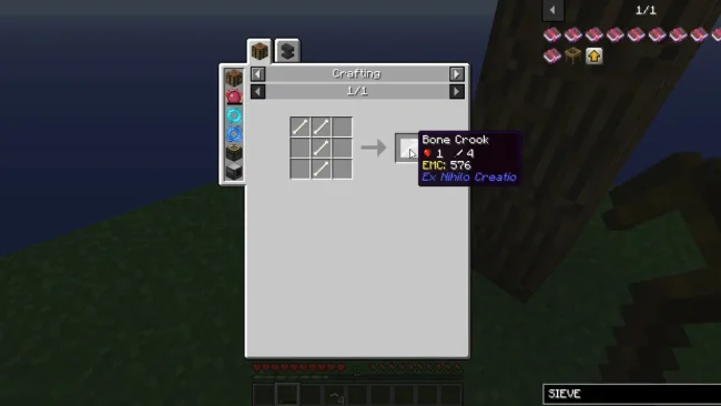 Крафт на предмет из мода Ex Nihilo Creatio