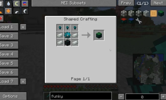 Крафт на блок из мода Funky Locomotion